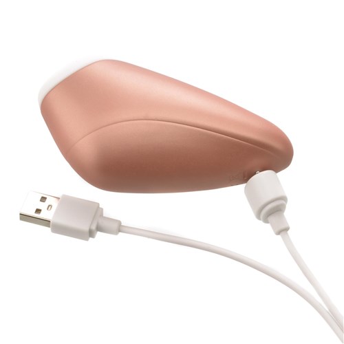 Satisfyer Love Breeze Air Pulse Clitoral Stimulator Showing Where Charger is Placed - Copper