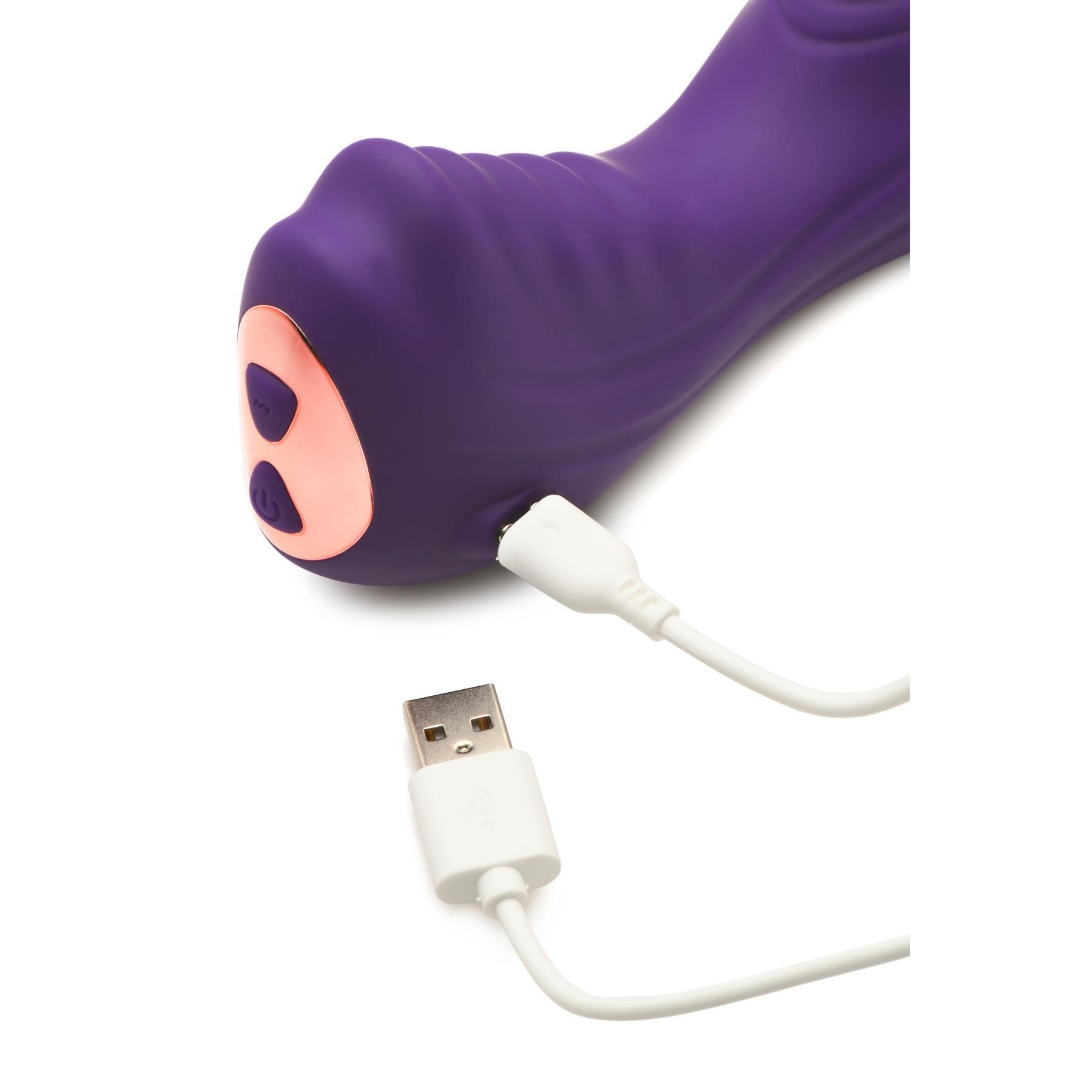 INMI Ride N' Grind Vibrating Sex Grinder - Product Showing Where charging Cable is Placed