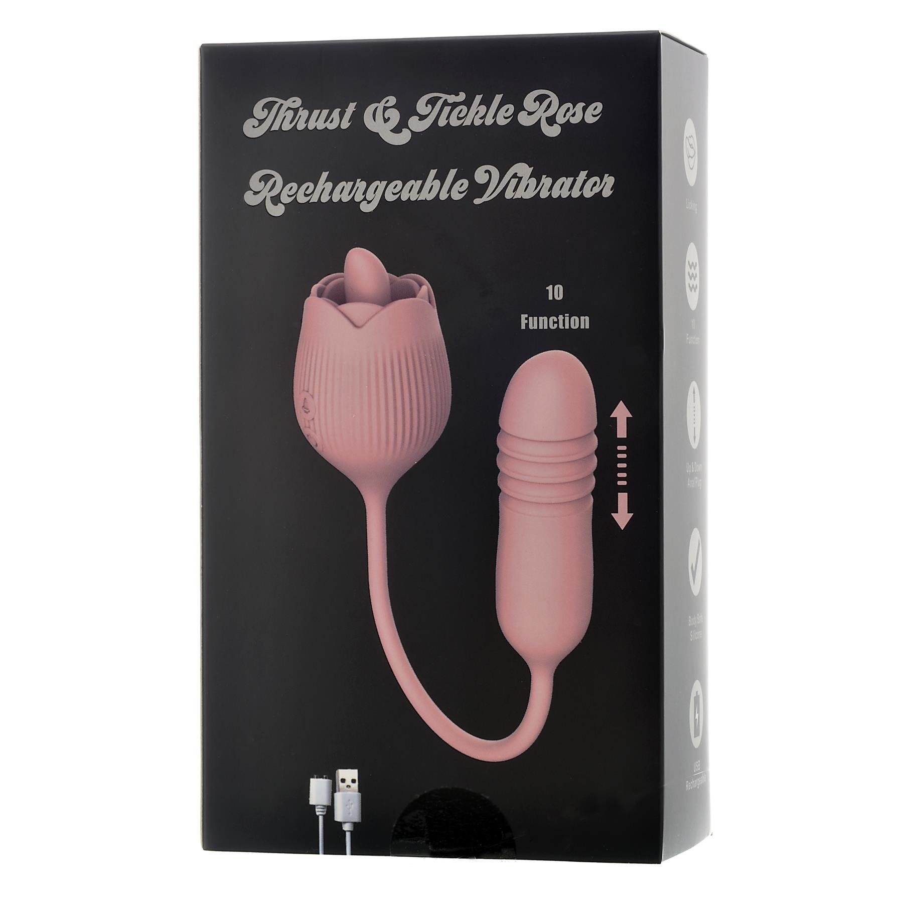 Thrust And Tickle Rose Rechargeable Vibrator- Packaging
