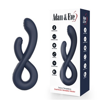 Adam & Eve Twisted Temptations Vibrator - Product and Packaging