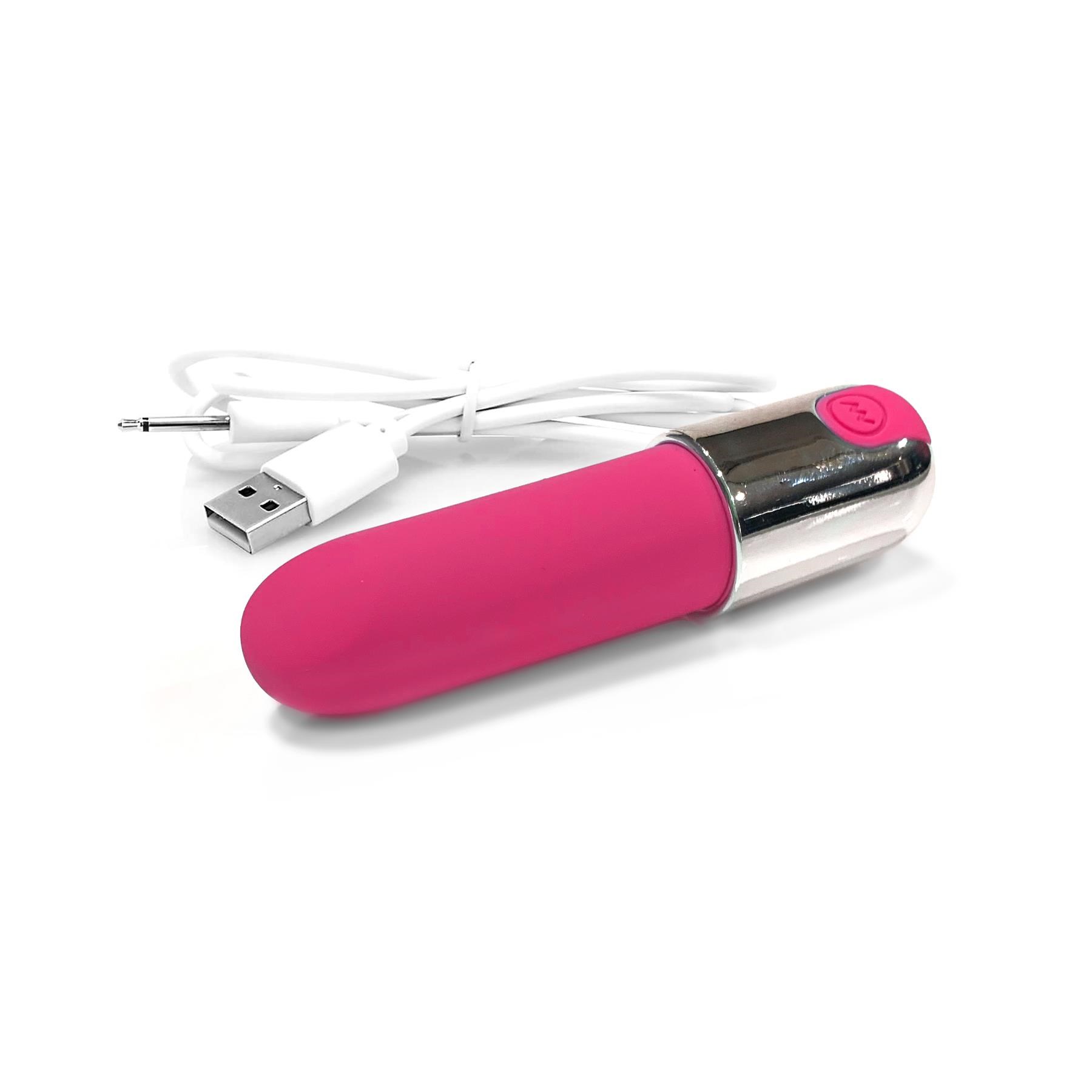 Nixie Smooch Rechargeable Lipstick Bullet - Showing Where Charging Cable is Placed