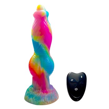 Twisted Unicorn Remote Control Thrusting Dildo - Product and Remote