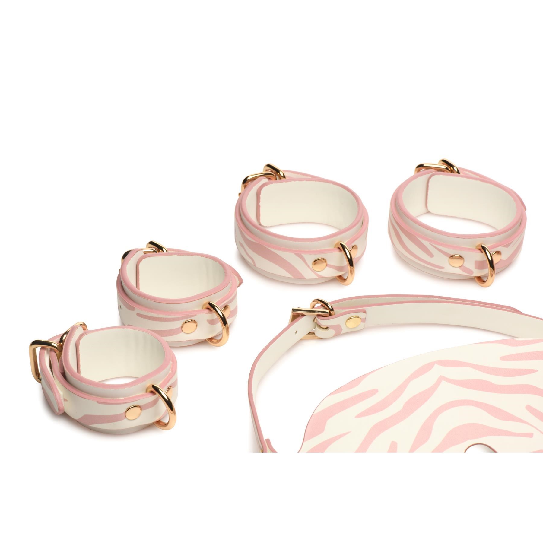Master Series Pink Kitty Bondage Set - Cuffs and Blindfold