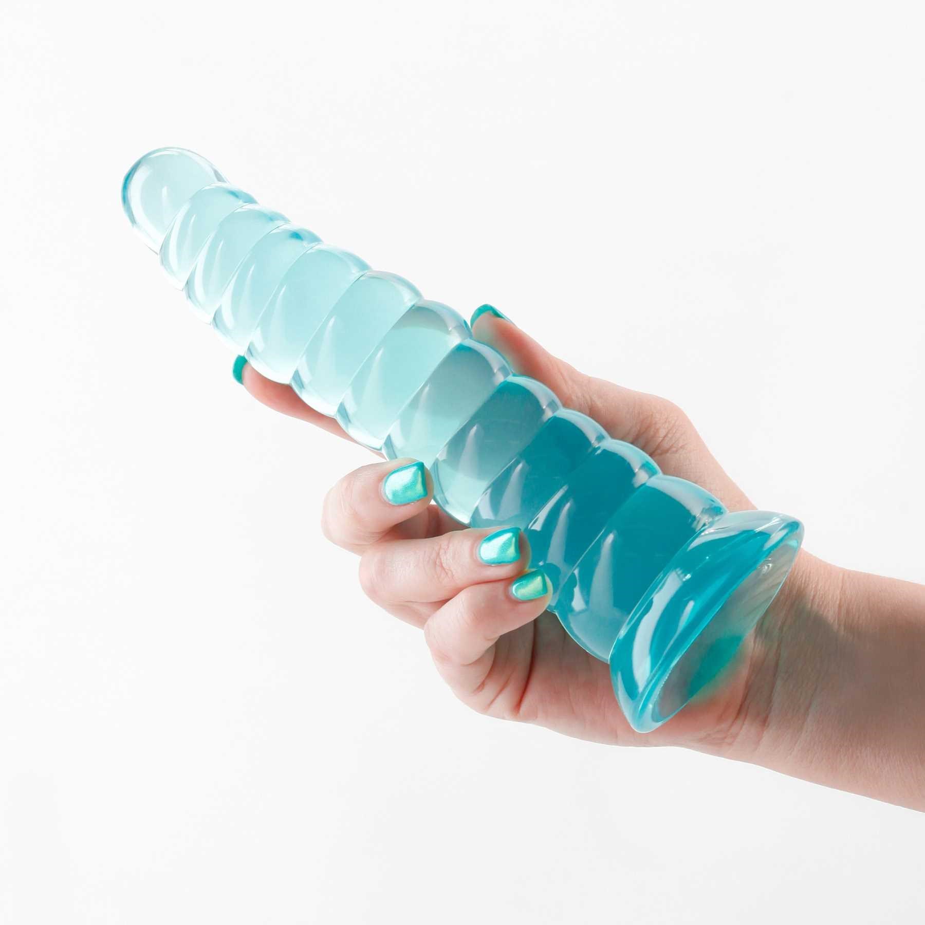 Fantasia Nymph Dildo hand holding teal
