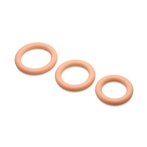 Jock Silicone Cock Ring Set white 3 rings next to each other
