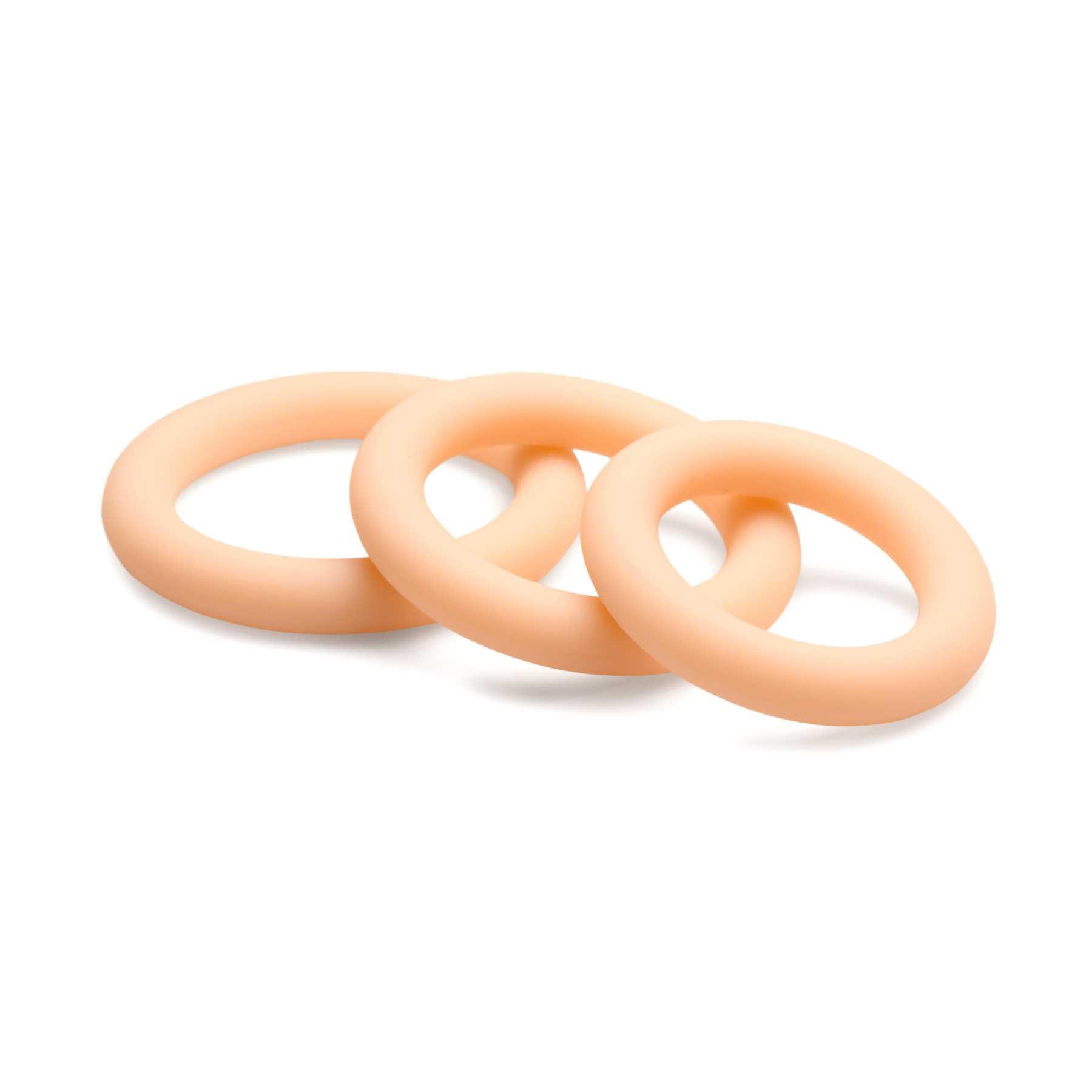 Jock Silicone Cock Ring Set white 3 rings stacked