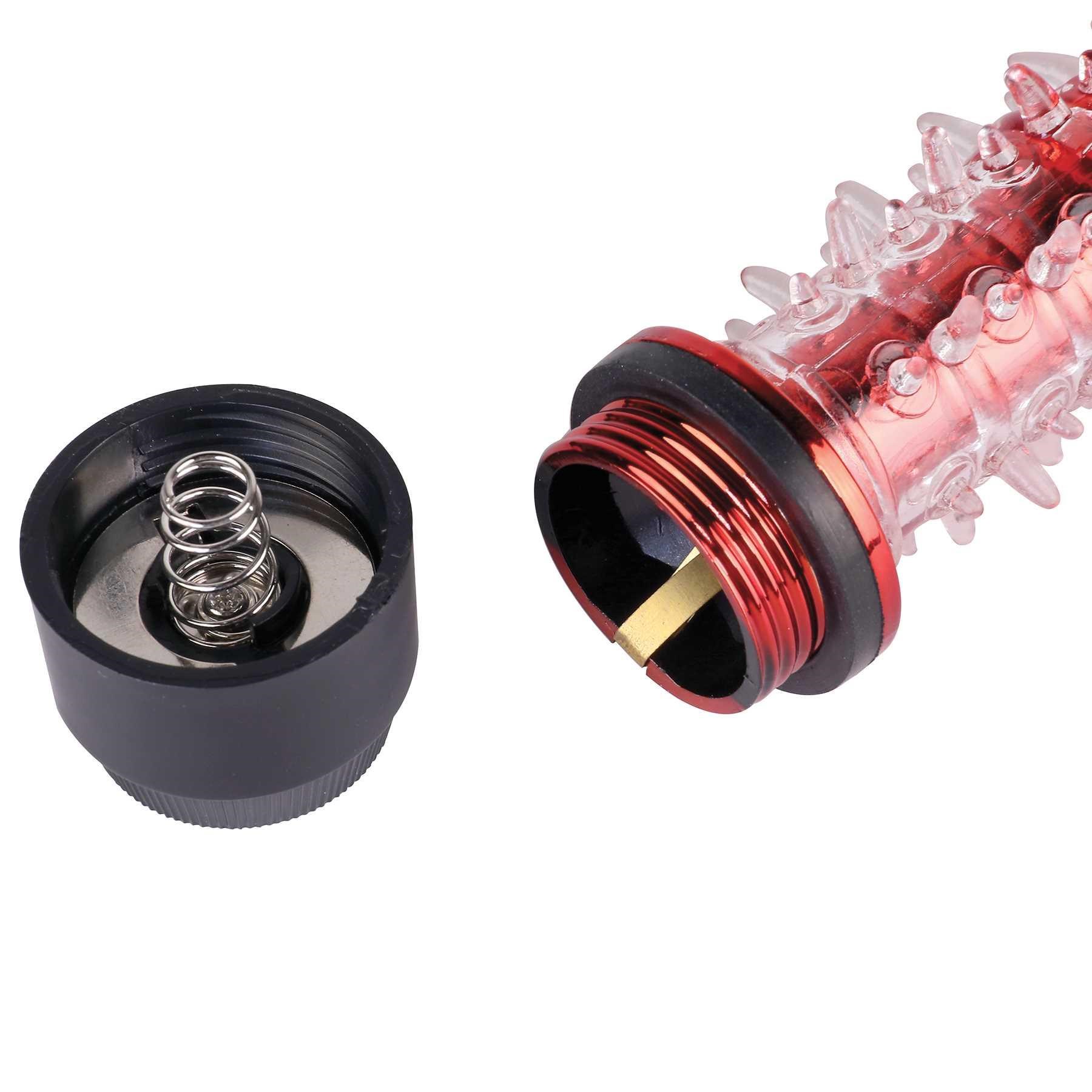 Nubby Lover Vibrator with base open for battery