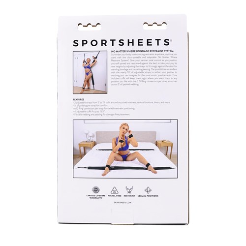 Sportsheets No Matter Where Bondage Restraint System - Packaging Shot - Back