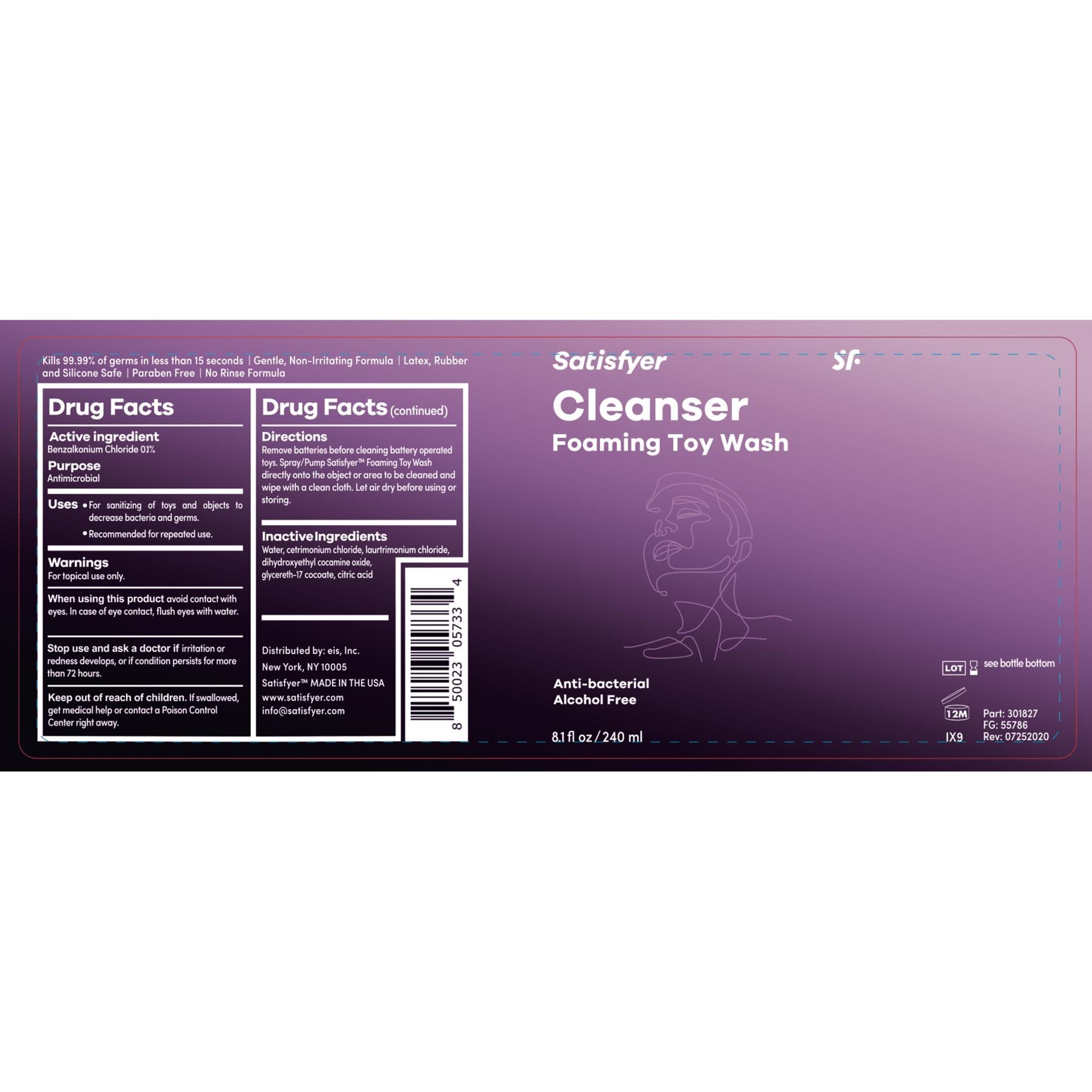 Satisfyer Women Cleansing Foam label