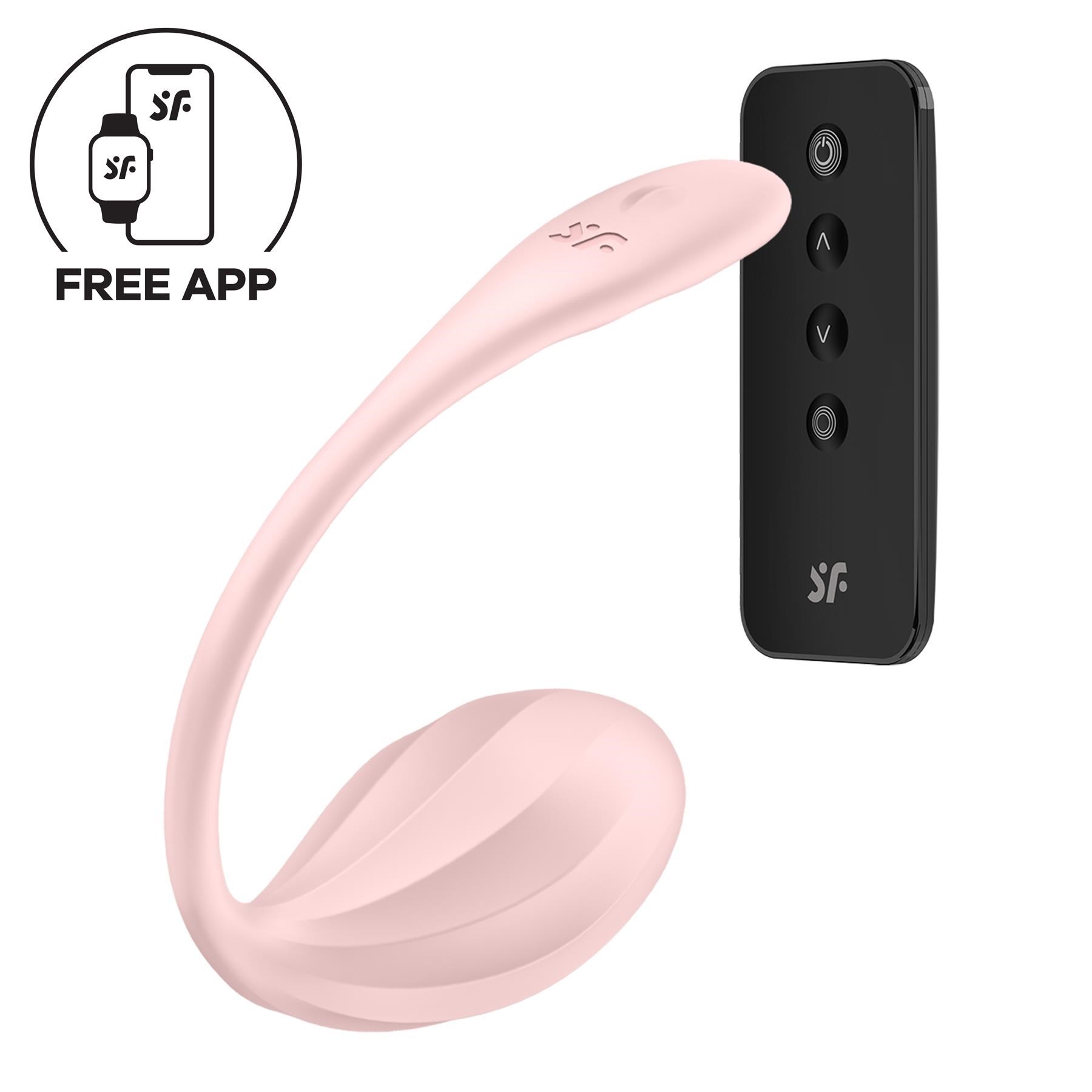 Satisfyer Ribbed Petal App Enabled Couples Vibrator w/Remote Control - Product Shot with Remote