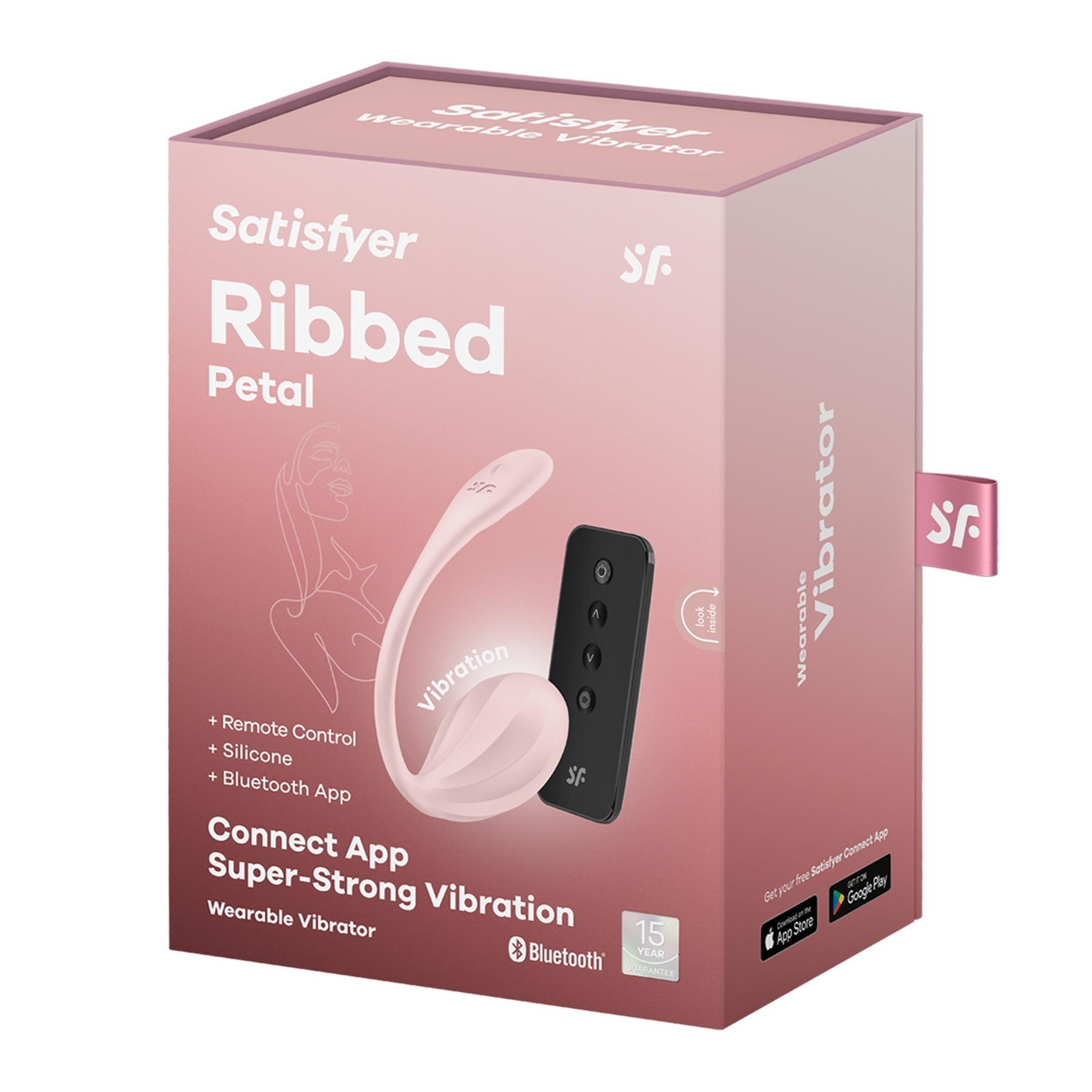 Satisfyer Ribbed Petal App Enabled Couples Vibrator w/Remote Control - Packaging Shot