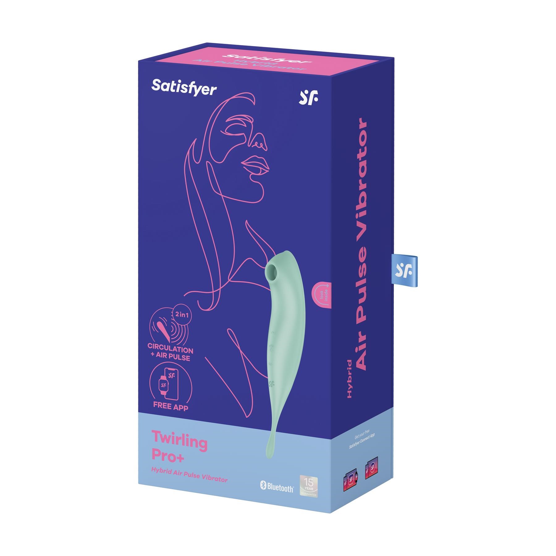 Satisfyer Twirling Pro+ App Enabled Air Pulse Clitoral Stimulator - Packaging Shot