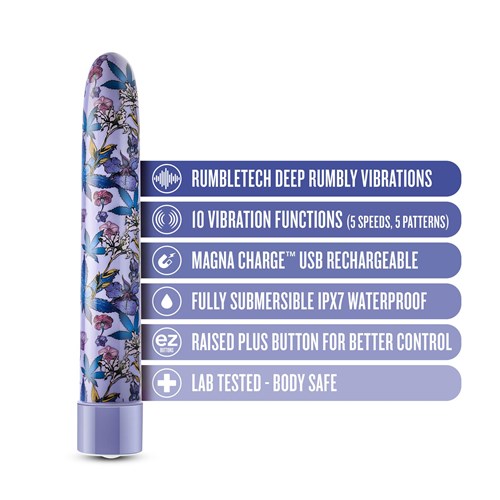 Limited Addiction Floradelic Slimline Vibrator - Features