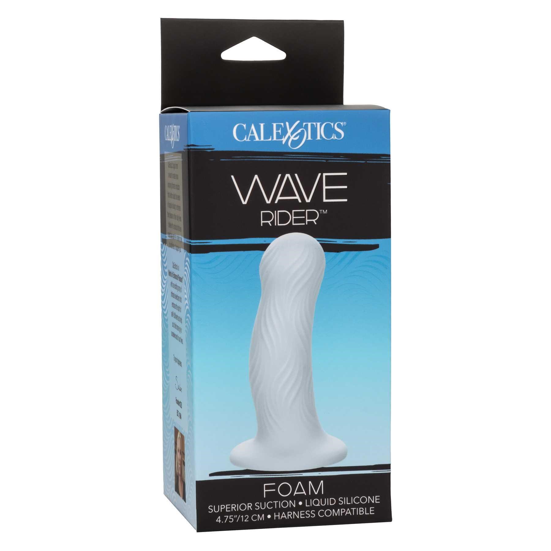 Wave Rider Foam Liquid Silicone Dildo front of box