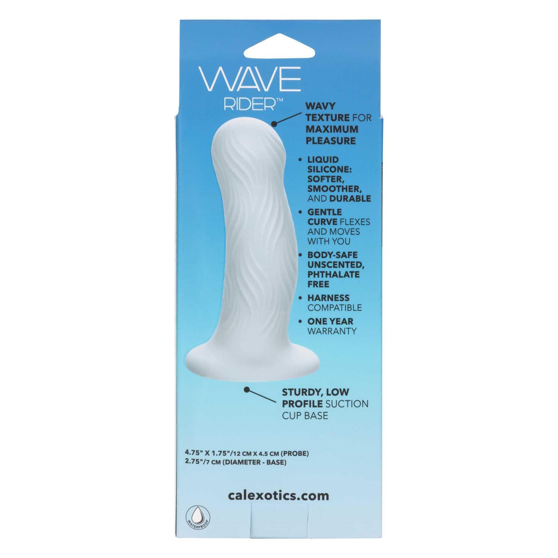 Wave Rider Foam Liquid Silicone Dildo back of box