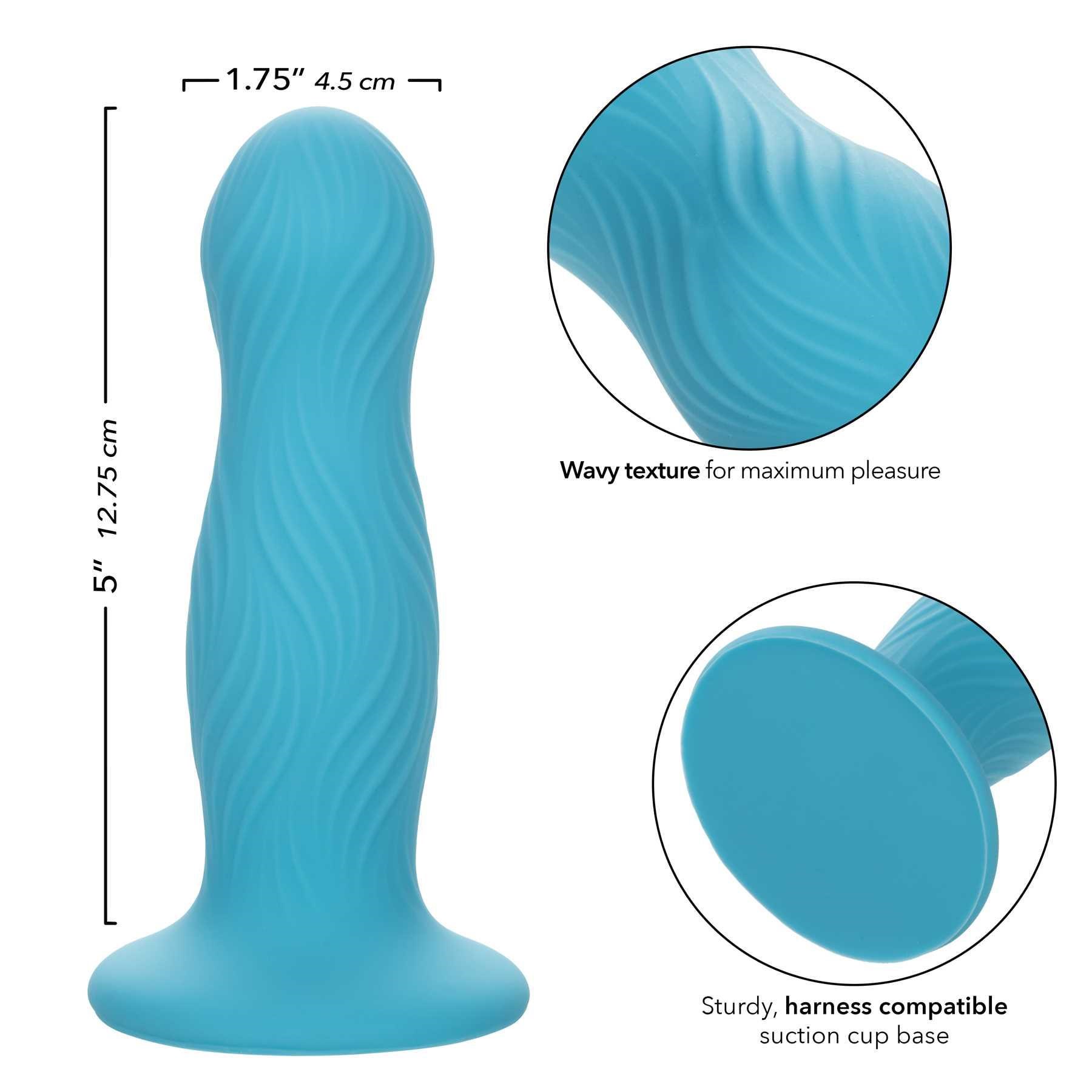 Wave Rider Swell Liquid Silicone Dildo dimensions sheet