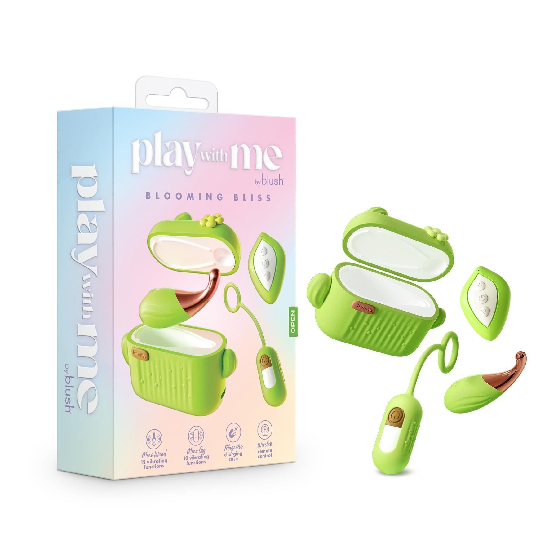 Play With Me Blooming Bliss Pinpoint and Egg Vibrator Set - Product and Packaging