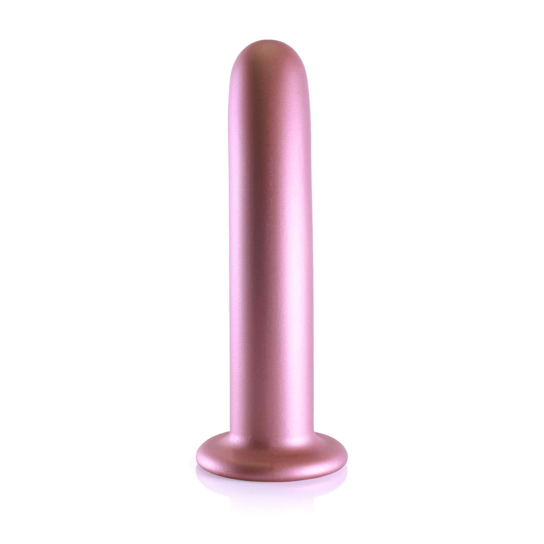 OUCH! METALLIC SILICONE 7 SMOOTH G-SPOT DILDO standing upright