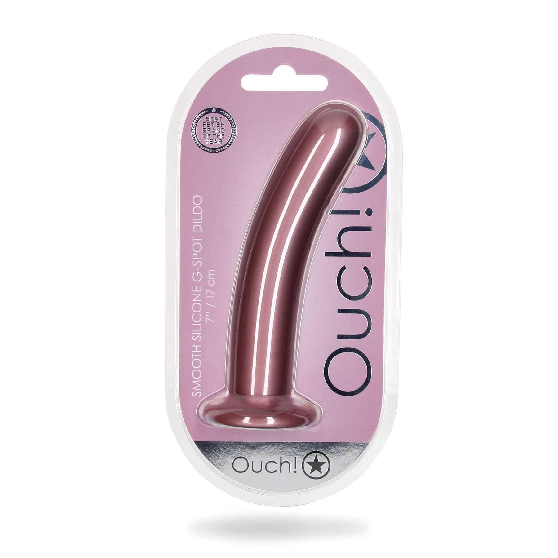 OUCH! METALLIC SILICONE 7 SMOOTH G-SPOT DILDO package