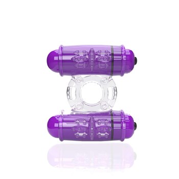 SCREAMING O 4B - DOUBLE WAMMY VIBRATING RING purple