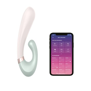 Satisfyer Heat Wave App Enabled Warming Dual Stimulator - Product and App