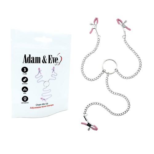 Adam & Eve Chain Me Up Kink Clamps And Front Package