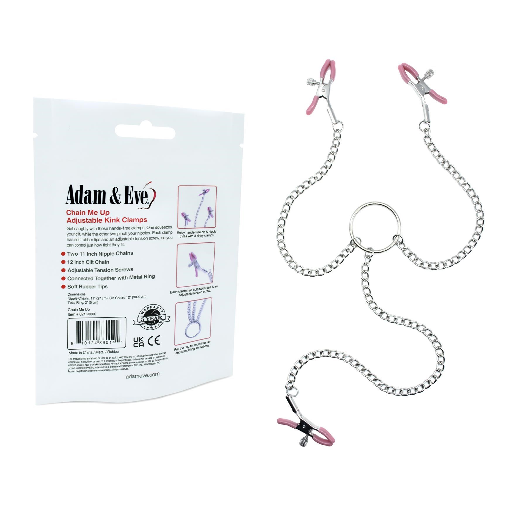 Adam & Eve Chain Me Up Kink Clamps And Back Package