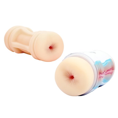 2-In-1 Stroker Realistic Vagina & Ass ass end and interior view