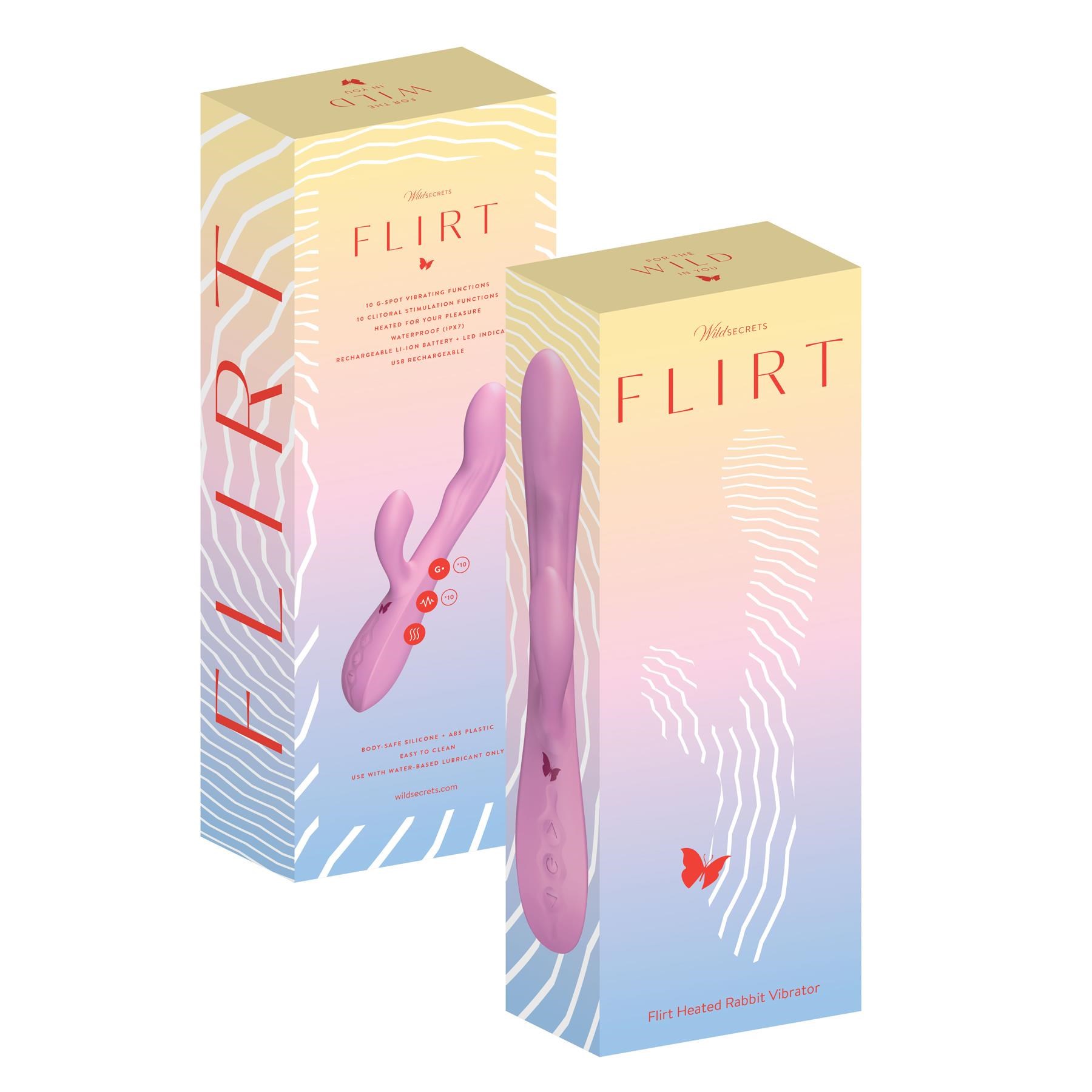 Wild Secrets Flirt Heated Rabbit Vibrator package