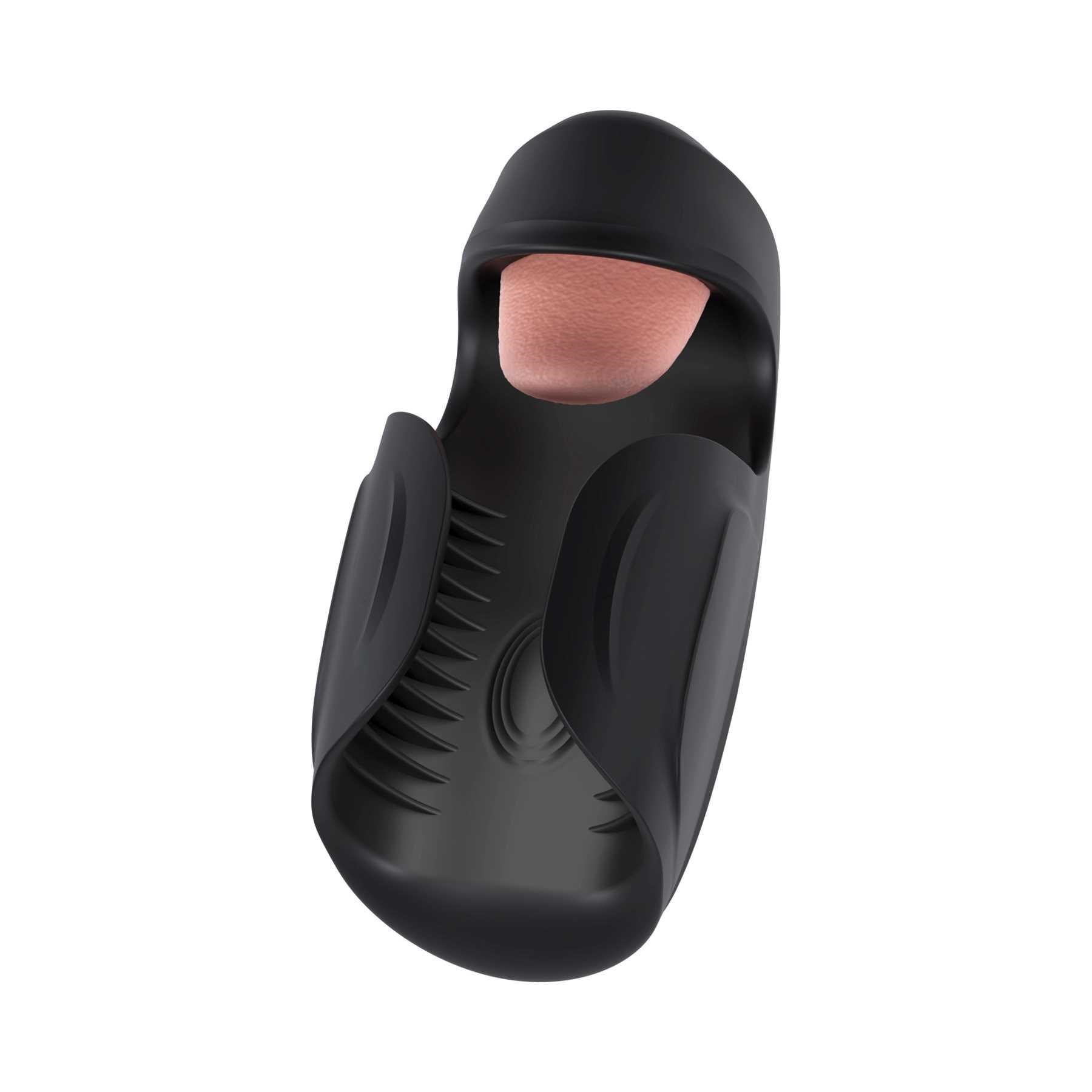 Lickety Split Vibrating Automatic Masturbator W/Tongue Licking Oral Stimulator arial view