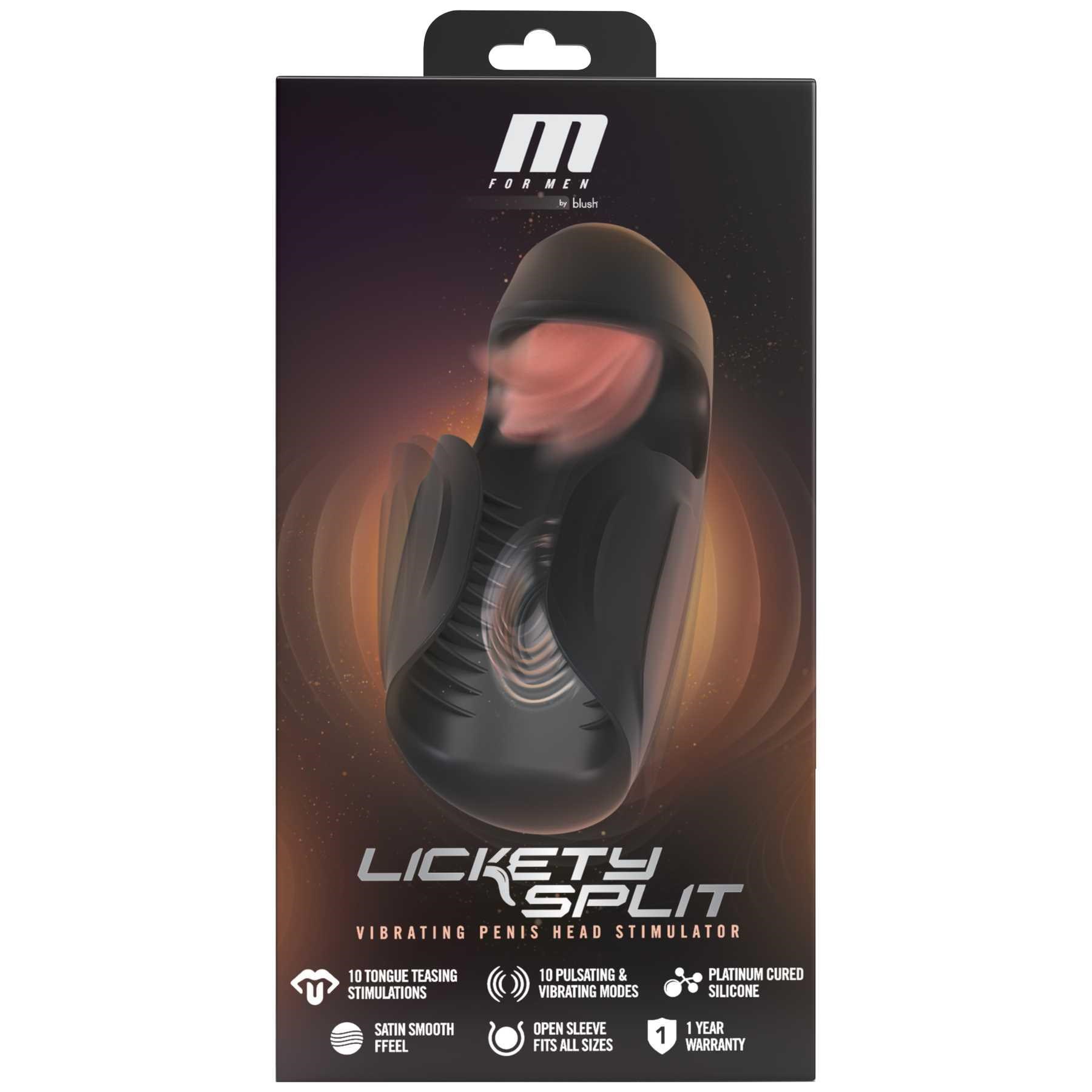 Lickety Split Vibrating Automatic Male Masturbator With Tongue Licking Oral Stimulator
 box