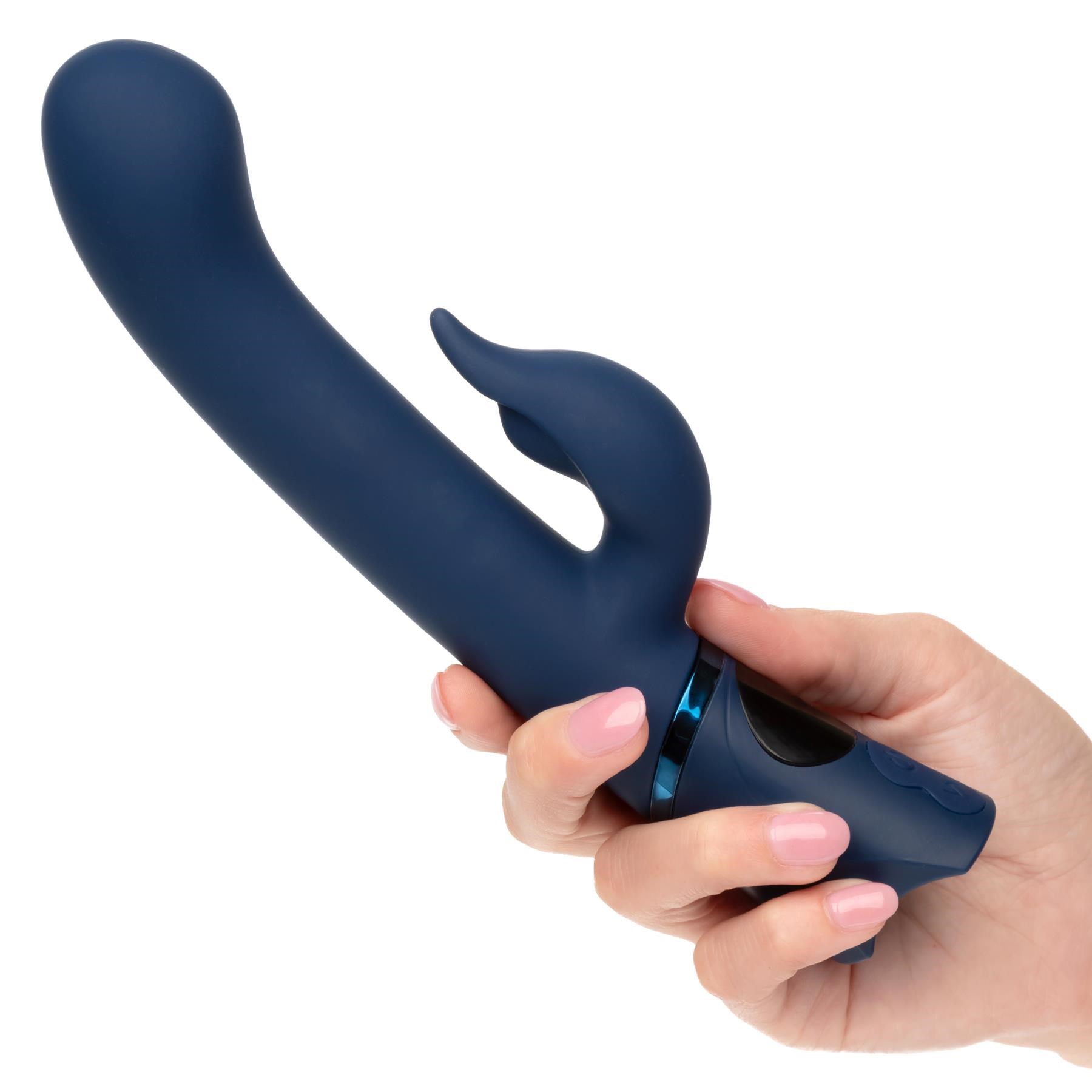 Orgasmatron Digital G-Teaser Dual Stimulating Vibrator in hand