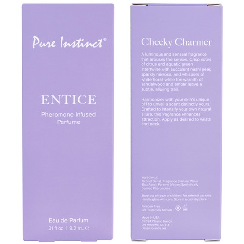 PURE INSTINCT PHEROMONE PERFUME SPRAY - ENTICE front & back