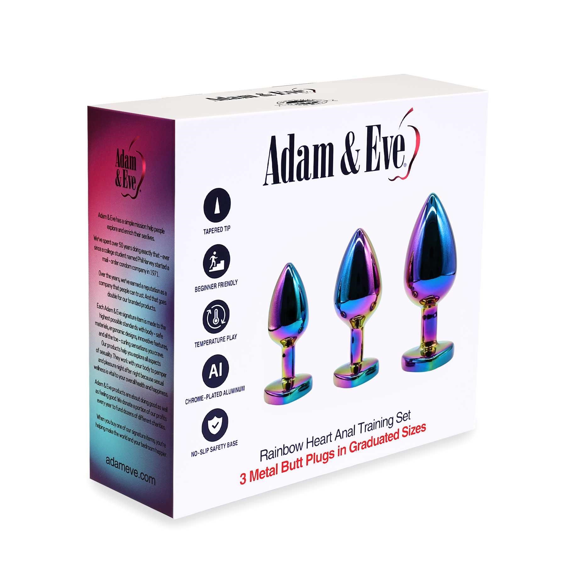 Adam & Eve Rainbow Heart Anal Training Set front of box