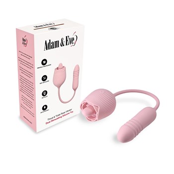 Adam & Eve Rotating Rose Plug Jeweled Anal Vibrator - Product and Packaging